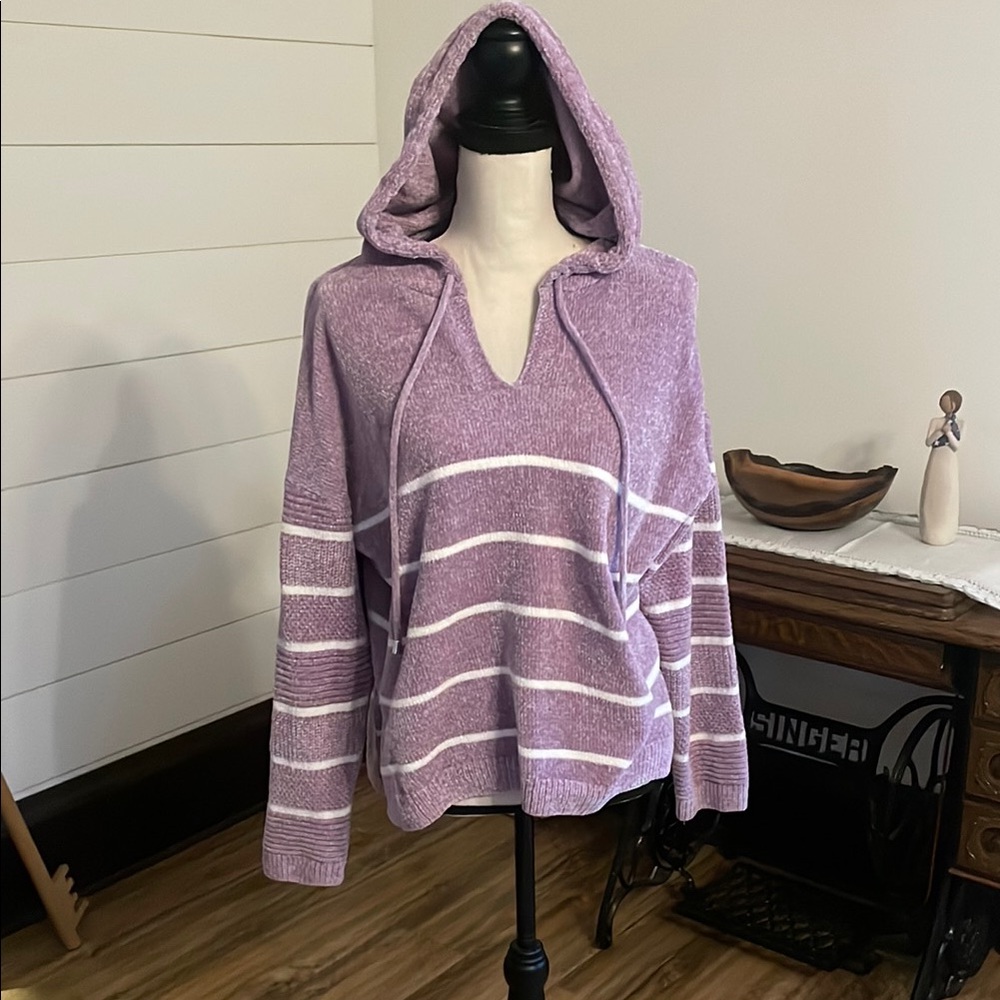 Rachel Zoe Lavender Textured Hoodie